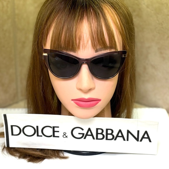 Dolce & Gabbana Accessories - New Dolce & Gabbana DG4381 3268/87 Grey Cat-Eye Sunglasses with Gold Detail